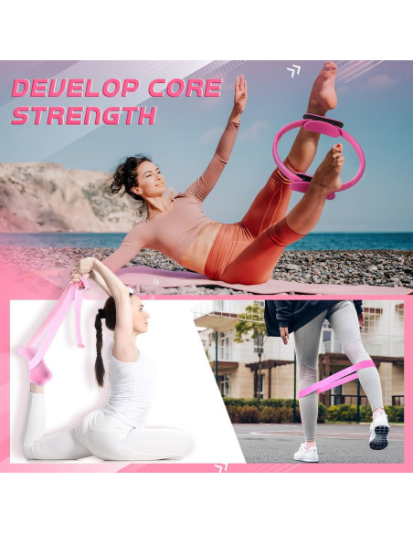 Kit de Pilates Poen 18 Piezas con Anillo, Pelota y Bandas