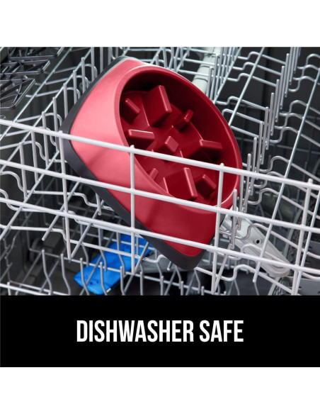 Tazón de Comida Lenta Gorilla Grip 4 Tazas Rojo Antideslizante