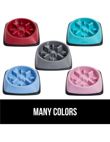 Tazón de Comida Lenta Gorilla Grip 4 Tazas Rojo Antideslizante