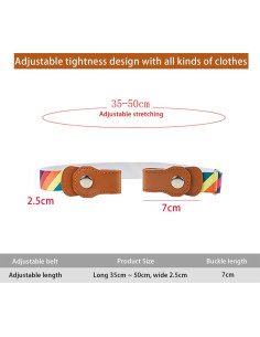 Cinturón elástico sin hebilla ajustable para hombres y mujeres - Negro (Paquete de 4) 2