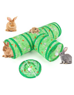 Túnel Colapsable para Conejos BWOGUE 3 Vías Verde 27.9cm