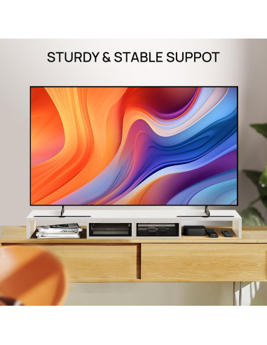 Soporte Elevador para Doble Monitor ZIFTY Blanco con Cajones