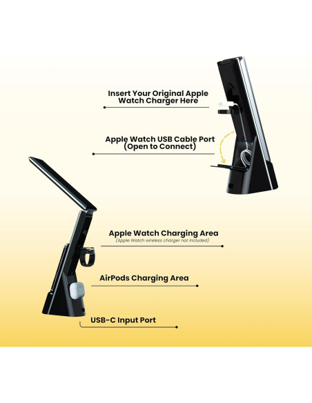 Lámpara LED de Escritorio LumiCharge Mini con Cargador Inalámbrico 15W Lámpara LED de Escritorio LumiCharge Mini con Cargador Inalámbrico 15W