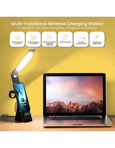 Lámpara LED de Escritorio LumiCharge Mini con Cargador Inalámbrico 15W Lámpara LED de Escritorio LumiCharge Mini con Cargador Inalámbrico 15W