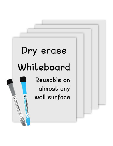 Hojas de Pizarra Blanca Autoadhesivas MVISUAL 5 Paquetes 22.86x30.48cm