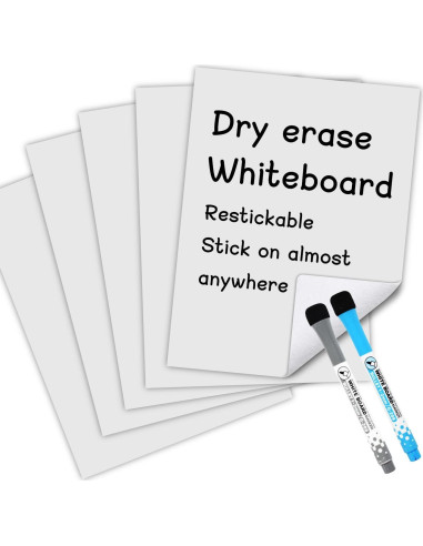 Hojas de Pizarra Blanca Autoadhesivas MVISUAL 5 Paquetes 22.86x30.48cm