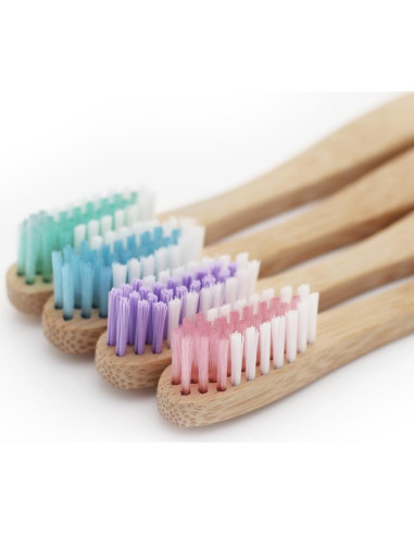 Cepillo de Dientes de Bambú Adulto - Suave y Ecológico - Paquete de 4