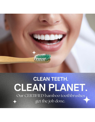 Cepillo de Dientes de Bambú Adulto - Suave y Ecológico - Paquete de 4