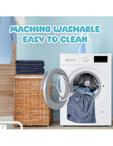 Toallas de Microfibra WOUSEDO para Perros - Paquete de 2 Gris