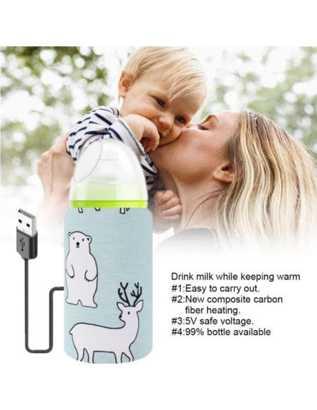Calentador de Botellas USB Hilitand Oso para Bebés 40C
