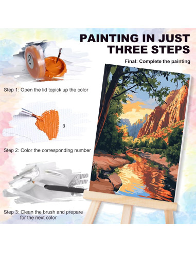 Kit de Pintura por Números Enmarcado Yezavesu 4 Piezas 20x30 cm