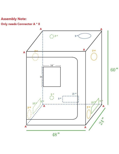 Carpa de Cultivo Hidropónica CoolGrows 121.92x60.96x152.4cm