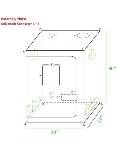 Carpa de Cultivo Hidropónica CoolGrows 121.92x60.96x152.4cm