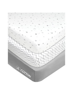 Sábanas Ajustadas para Cuna Mini American Baby 3 Pack Algodón 100%