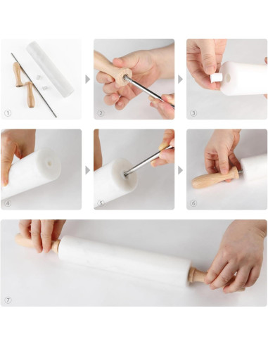 Rodillo de Mármol Koville 1.30 kg Antiadherente 45.97 cm