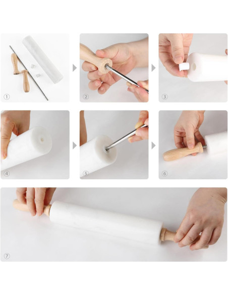 Rodillo de Mármol Koville 1.30 kg Antiadherente 45.97 cm