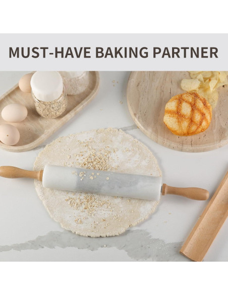 Rodillo de Mármol Koville 1.30 kg Antiadherente 45.97 cm