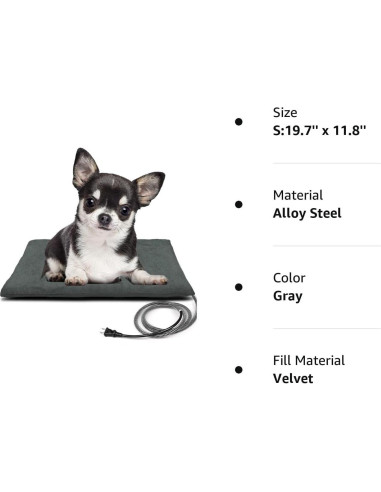 Almohadilla Térmica para Mascotas PETNF 50x30cm Gris