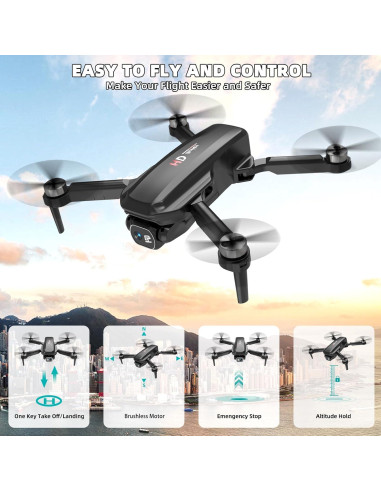 Dron Cuadricóptero RC APHDTMF E58 4K Plegable con Cámara HD