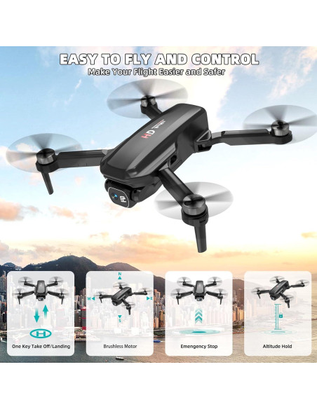 Dron Cuadricóptero RC APHDTMF E58 4K Plegable con Cámara HD