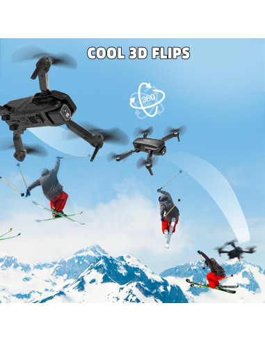 Dron Cuadricóptero RC APHDTMF E58 4K Plegable con Cámara HD