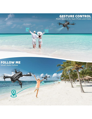Dron Cuadricóptero RC APHDTMF E58 4K Plegable con Cámara HD