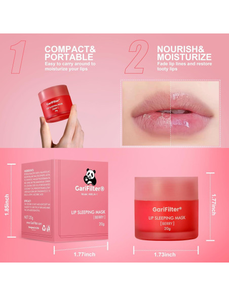 Mascarilla Labial Nocturna Garifilter - Hidratación Intensiva 20g