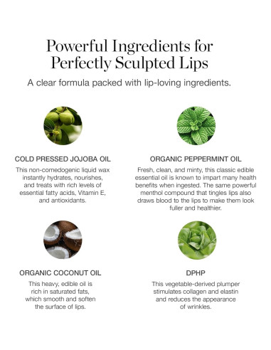 Aceite Labial Ogee Transparente - 100% Orgánico, Hidratante