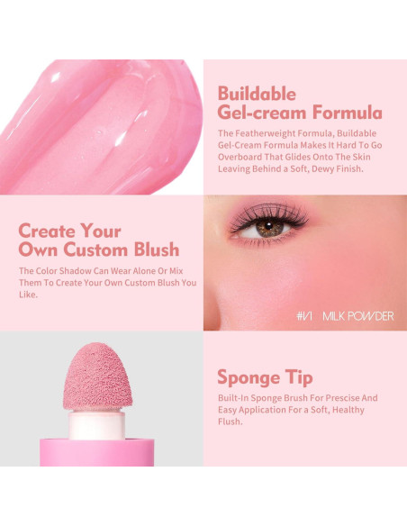 Tinte de Mejillas Líquido Crema YiGuMy Polvo de Leche 31.8g