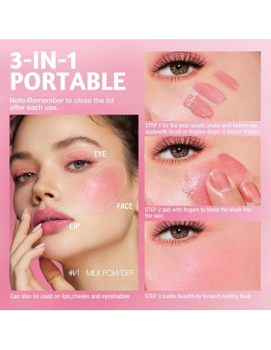 Tinte de Mejillas Líquido Crema YiGuMy Polvo de Leche 31.8g