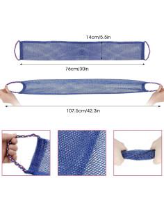 Esponjas de Ducha Exfoliantes Prasacco 2 Piezas Nylon 20.5x48cm 2