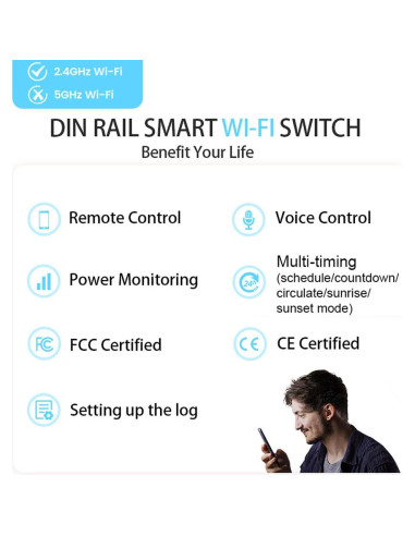 Interruptor Inteligente Wi-Fi 6A Changyou con Monitoreo de Energía