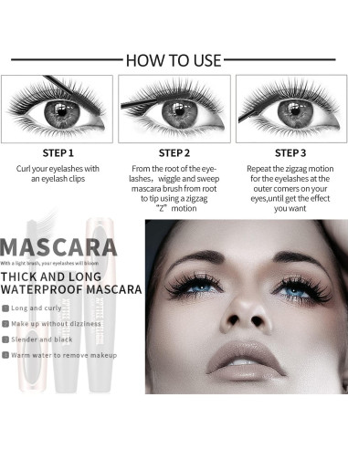 Máscara de Pestañas de Fibra de Seda 4D Alisesun - Paquete de 4