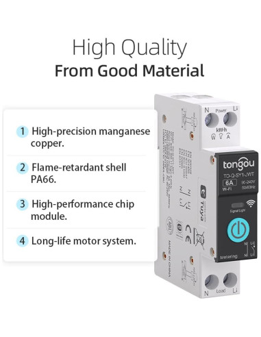 Interruptor Inteligente Wi-Fi 6A Changyou con Monitoreo de Energía