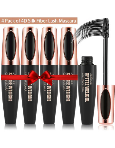 Máscara de Pestañas de Fibra de Seda 4D Alisesun - Paquete de 4