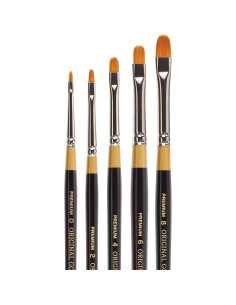 Set de 5 Pinceles Filbert Cortos KINGART B-093 para Pintura 2