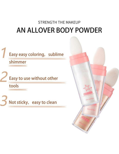 Polvo Iluminador Maquillaje PAQIMAN 40g Rayo de Luna Blanca