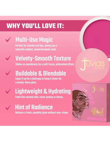 Rubor Crema Multiusos Juvia - Pinch Me - 59g - Tono Rosa Suave