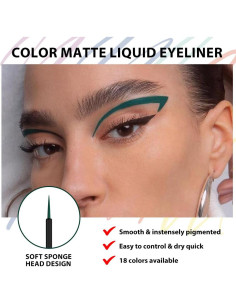 Delineador de Ojos Líquido Verde Oscuro evpct 1Pcs Impermeable 2