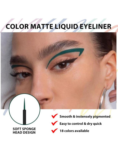 Delineador de Ojos Líquido Verde Oscuro evpct 1Pcs Impermeable