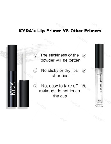 Kit de Labios Brillantes KYDA 3 Colores Polvo Metálico