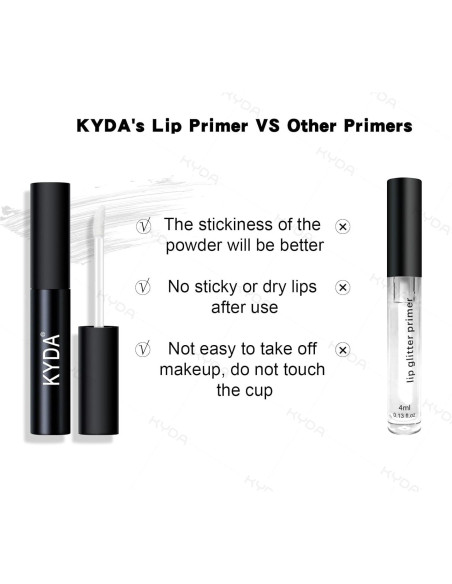 Kit de Labios Brillantes KYDA 3 Colores Polvo Metálico