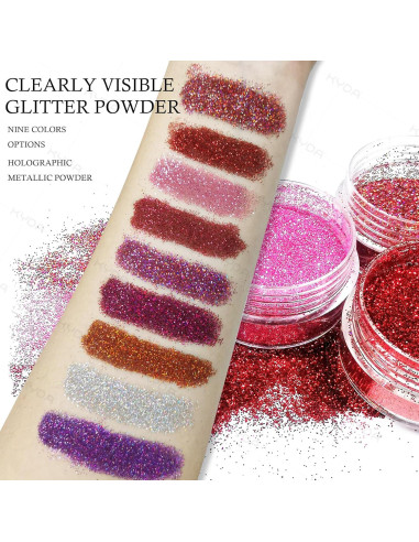 Kit de Labios Brillantes KYDA 3 Colores Polvo Metálico