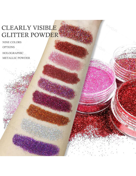 Kit de Labios Brillantes KYDA 3 Colores Polvo Metálico