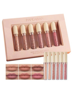 Kit de Labial Líquido Mate MAEPEOR 6PCS Nude Larga Duración