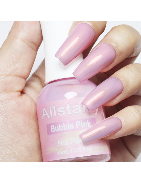 Esmalte de Uñas Rosa Allstarry 15ml Gel y Secado al Aire