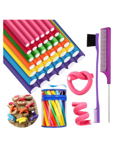Conjunto de 44 Piezas Rizadores de Cabello Sin Calor Syhood