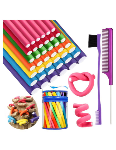 Conjunto de 44 Piezas Rizadores de Cabello Sin Calor Syhood