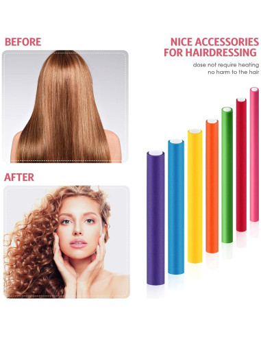 Conjunto de 44 Piezas Rizadores de Cabello Sin Calor Syhood