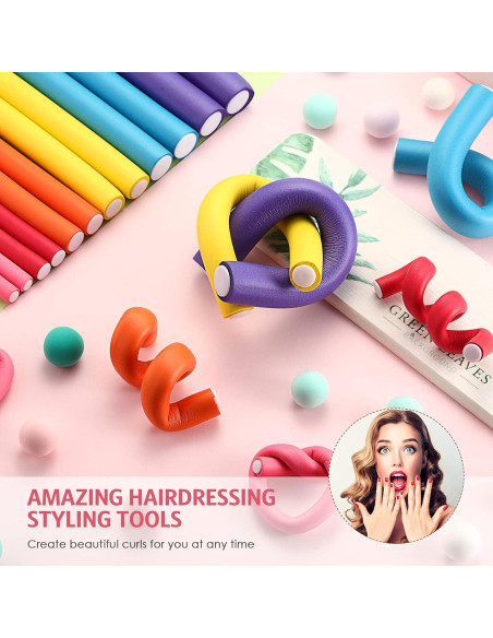 Conjunto de 44 Piezas Rizadores de Cabello Sin Calor Syhood